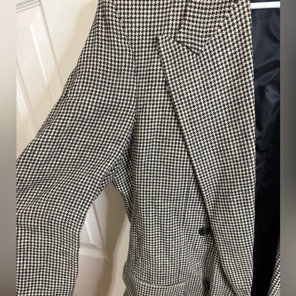Vintage RARE Guy Laroche 100% Silk Houndstooth Blazer Men’s 40R Double Breasted - Picture 12 of 12